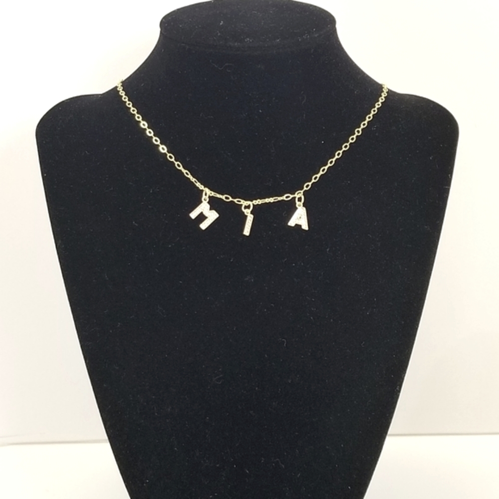 MIA Name Women"s Necklace. New. 18K Gold Plated. New